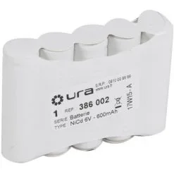 URA Batterie Ni-Cd 6V 600mAh Pour Alarme Incendie (386002)