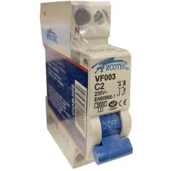 URA Arcotec CDB302 Disjoncteur Phase+neutre VF003 230V 2A Courbe C - Blanc